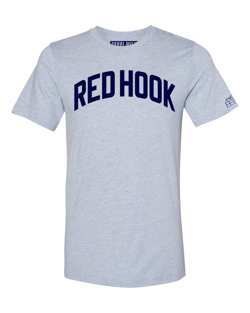 Sky Blue Red Hook T-shirt with Blue Letters