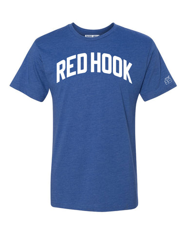 Blue Red Hook T-shirt with White Reflective Letters