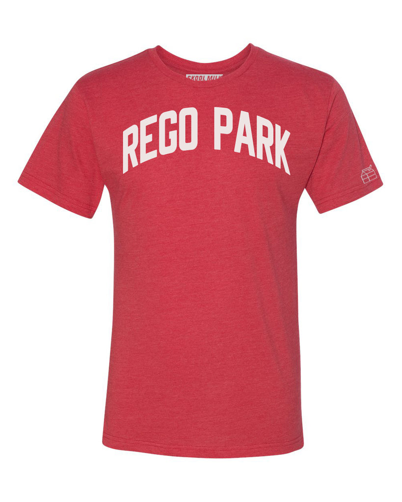 Red Rego Park T-shirt with White Reflective Letters
