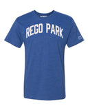 Blue Rego Park T-shirt with White Reflective Letters