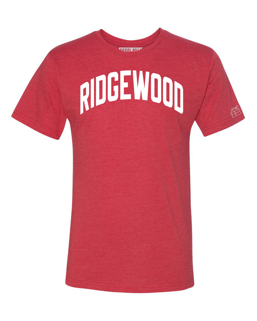 Red Ridgewood T-shirt with White Reflective Letters