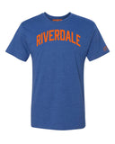 Blue Riverdale T-shirt with Knicks Orange Letters