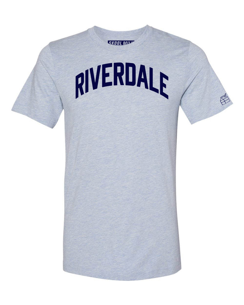 Sky Blue Riverdale Bronx T-Shirt with Blue Letters