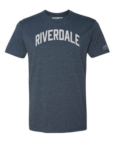 Navy Blue Riverdale T-Shirt with Silver Letters
