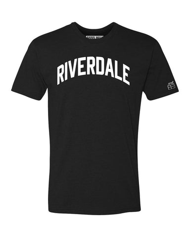 Black Riverdale T-shirt with White Reflective Letters