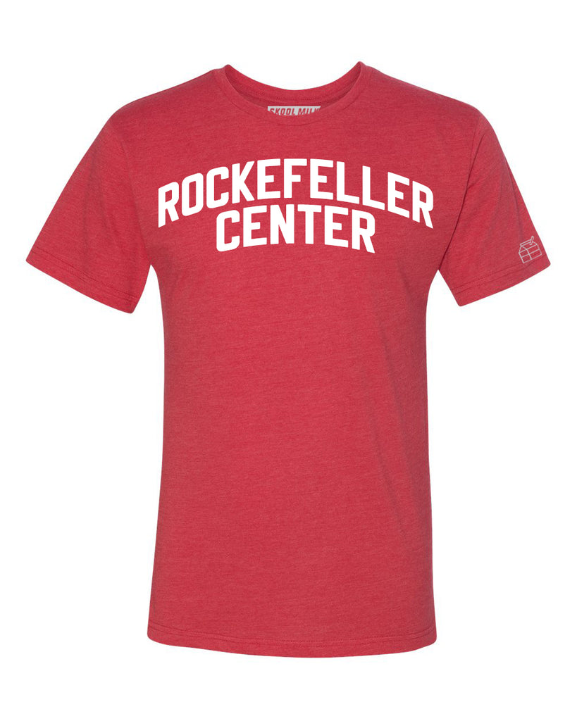 Red Rockefeller Center T-shirt with White Reflective Letters