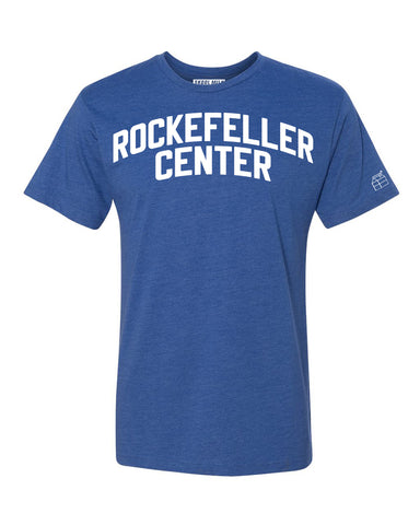 Blue Rockefeller Center T-shirt with White Reflective Letters