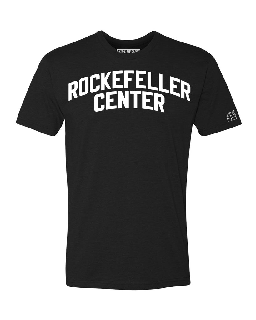 Black Rockefeller Center T-shirt with White Reflective Letters