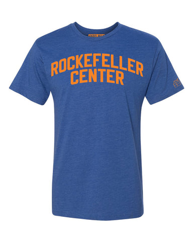 Blue Rockefeller Center T-shirt with Knicks Orange Letters