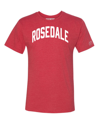Red Rosedale T-shirt with White Reflective Letters
