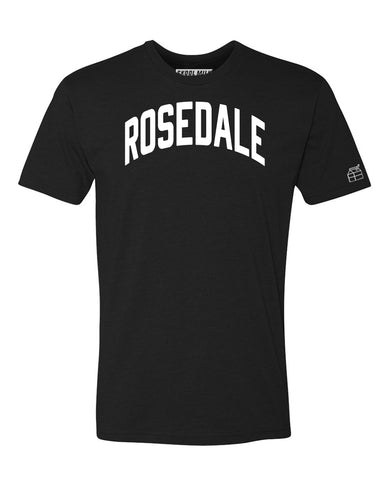 Black Rosedale T-shirt with White Reflective Letters