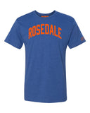 Blue Rosedale T-shirt with Knicks Orange Letters