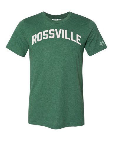 Green Rossville T-shirt with White Reflective Letters