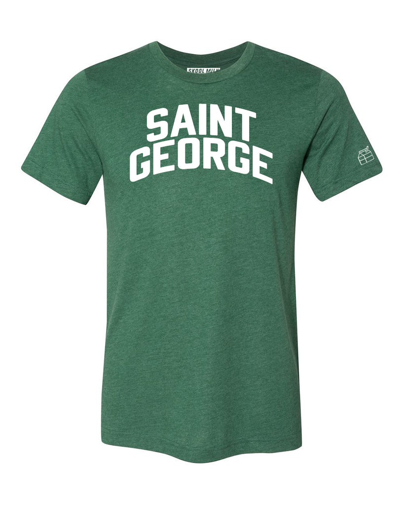 Green Saint George T-shirt with White Reflective Letters