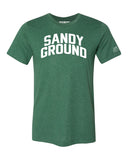 Green Sandy Ground T-shirt with White Reflective Letters