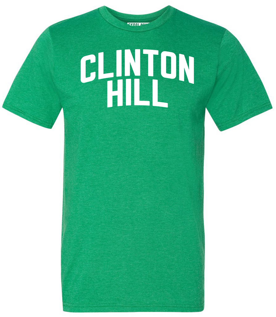 Green Clinton Hill T-shirt w/ White Reflective Letters