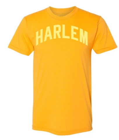 Gold Harlem T-Shirt w/ Yellow Reflective Letters