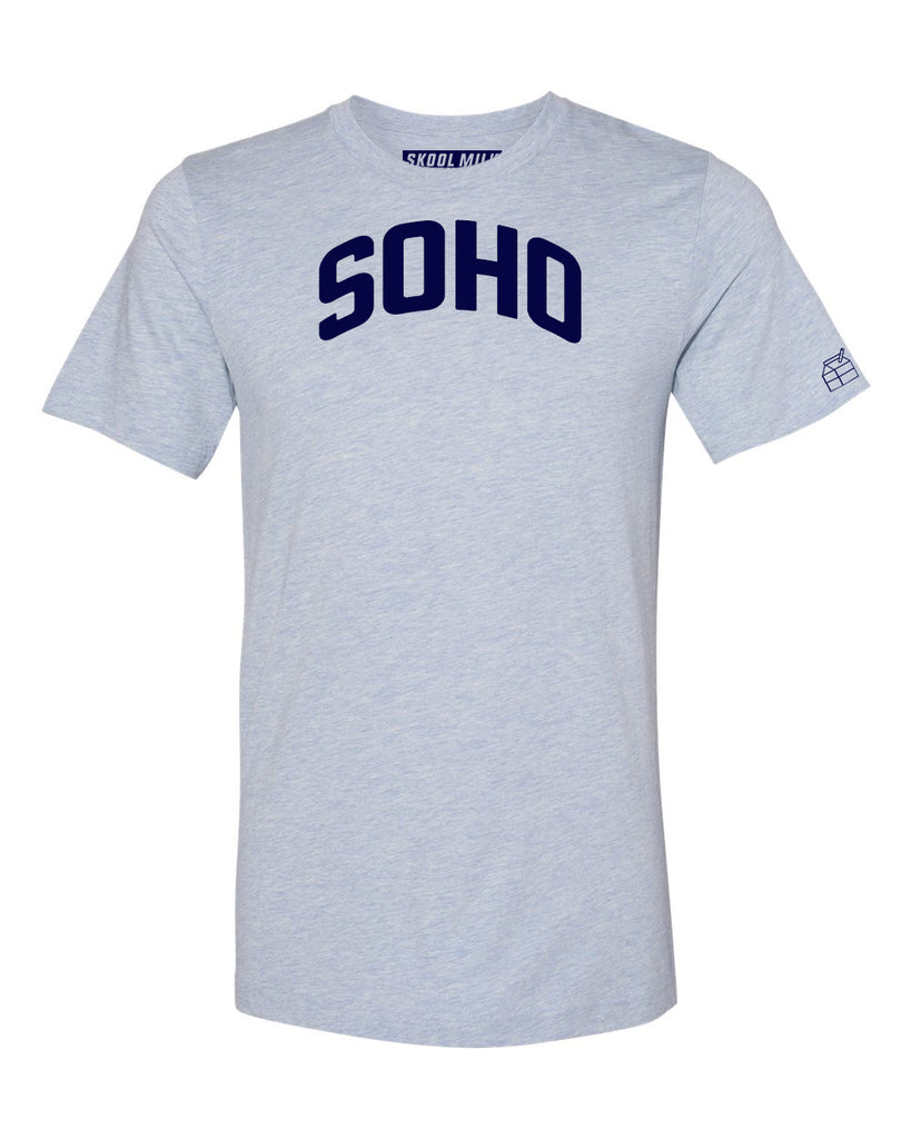Sky Blue Soho T-shirt with Blue Letters