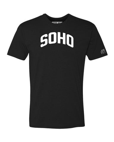 Black Soho T-shirt with White Reflective Letters