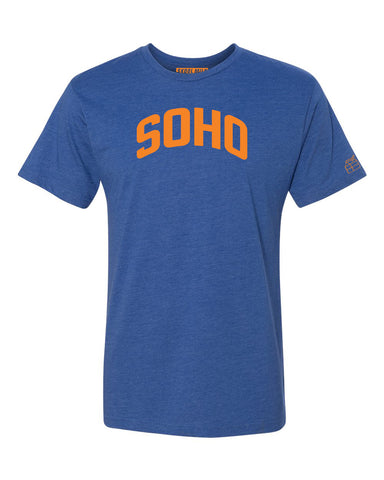 Blue Soho T-shirt with Knicks Orange Letters