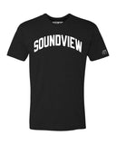 Black Soundview T-shirt with White Reflective Letters