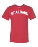 Red St.Albans T-shirt with White Reflective Letters