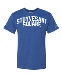 Blue Stuyvesant Square T-shirt with White Reflective Letters