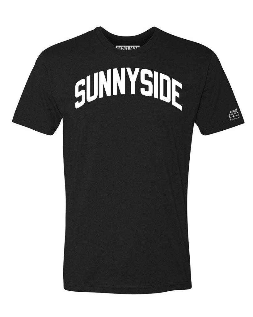 Black Sunnyside T-shirt with White Reflective Letters