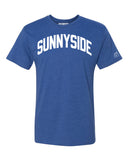 Blue Sunnyside T-shirt with White Reflective Letters
