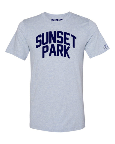 Sky Blue Sunset Park T-shirt with Blue Letters