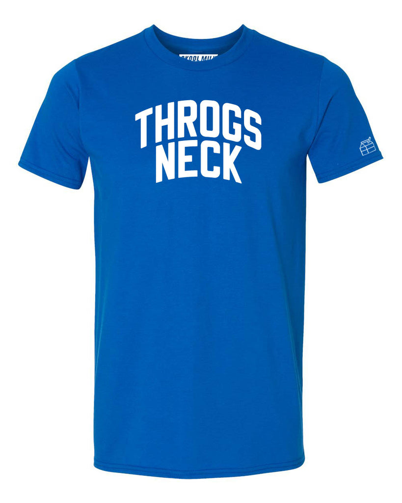 Blue Throgs Neck T-shirt with White Reflective Letters