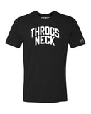 Black Throgs Neck T-shirt with White Reflective Letters