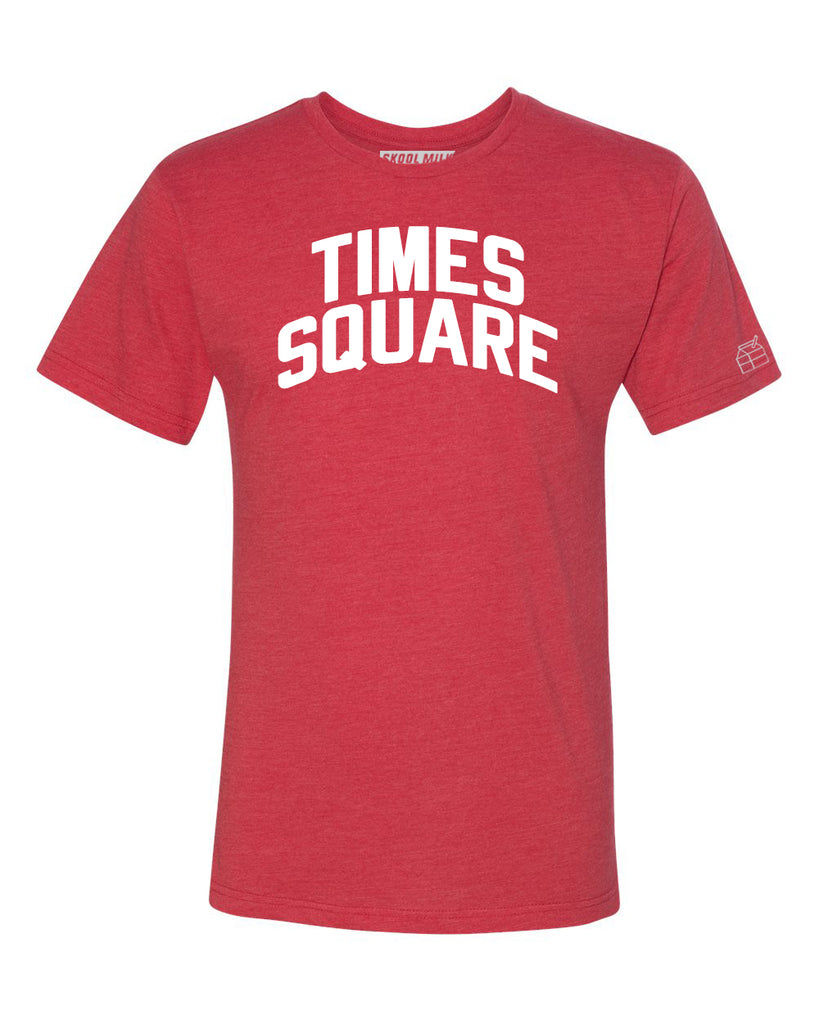 Red Times Square  T-shirt with White Reflective Letters