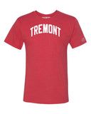 Red Tremont T-shirt with White Reflective Letters
