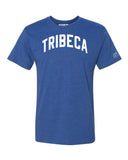 Blue Tribeca T-shirt with White Reflective Letters