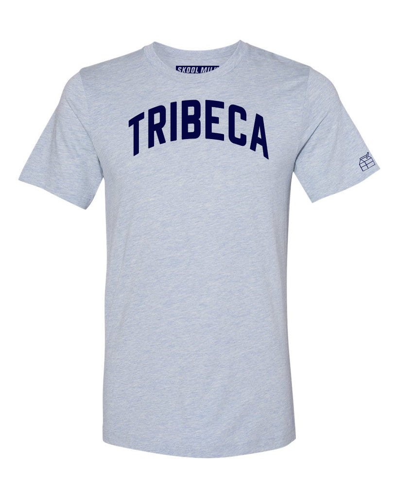 Sky Blue Tribeca T-shirt with Blue Letters