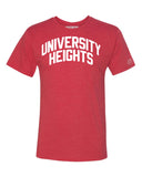 Red University Heights T-shirt with White Reflective Letters