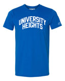 Blue University Heights T-shirt with White Reflective Letters