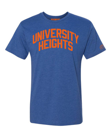 Blue University Heights T-shirt with Knicks Orange Letters