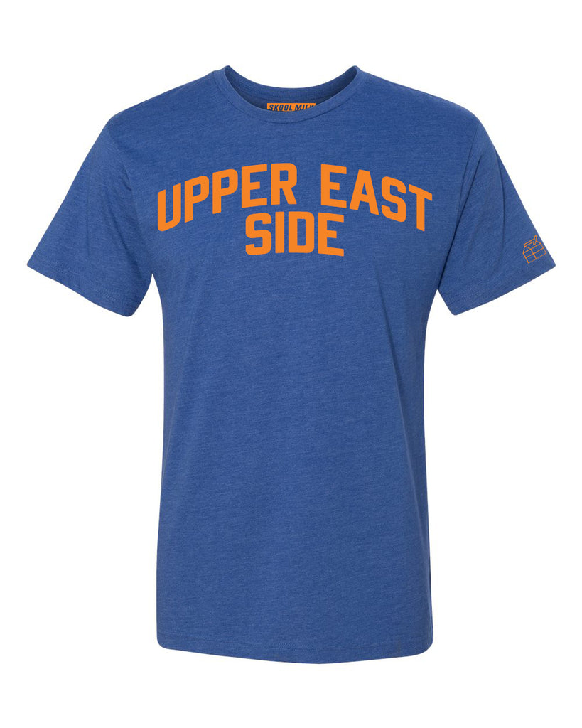 Blue Upper East Side T-shirt with Knicks Orange Letters