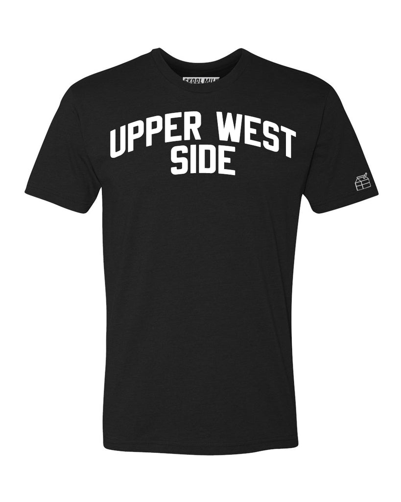 Black Upper West Side T-shirt with White Reflective Letters