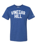 Blue Vinegar Hill T-shirt with White Reflective Letters