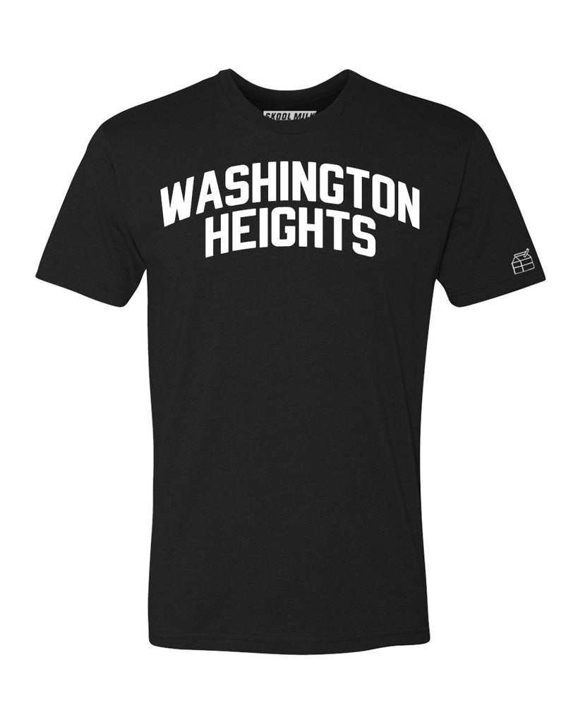 Black Washington Heights T-shirt with White Reflective Letters