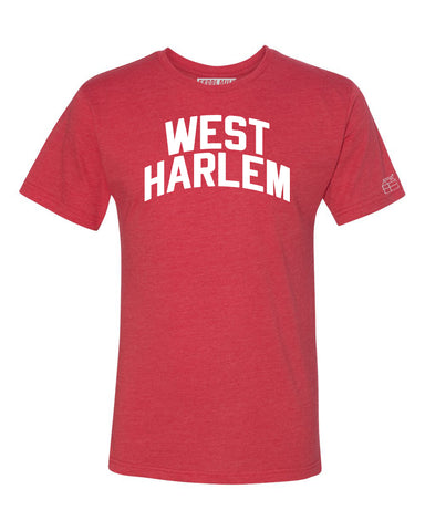 Red West Harlem T-shirt with White Reflective Letters