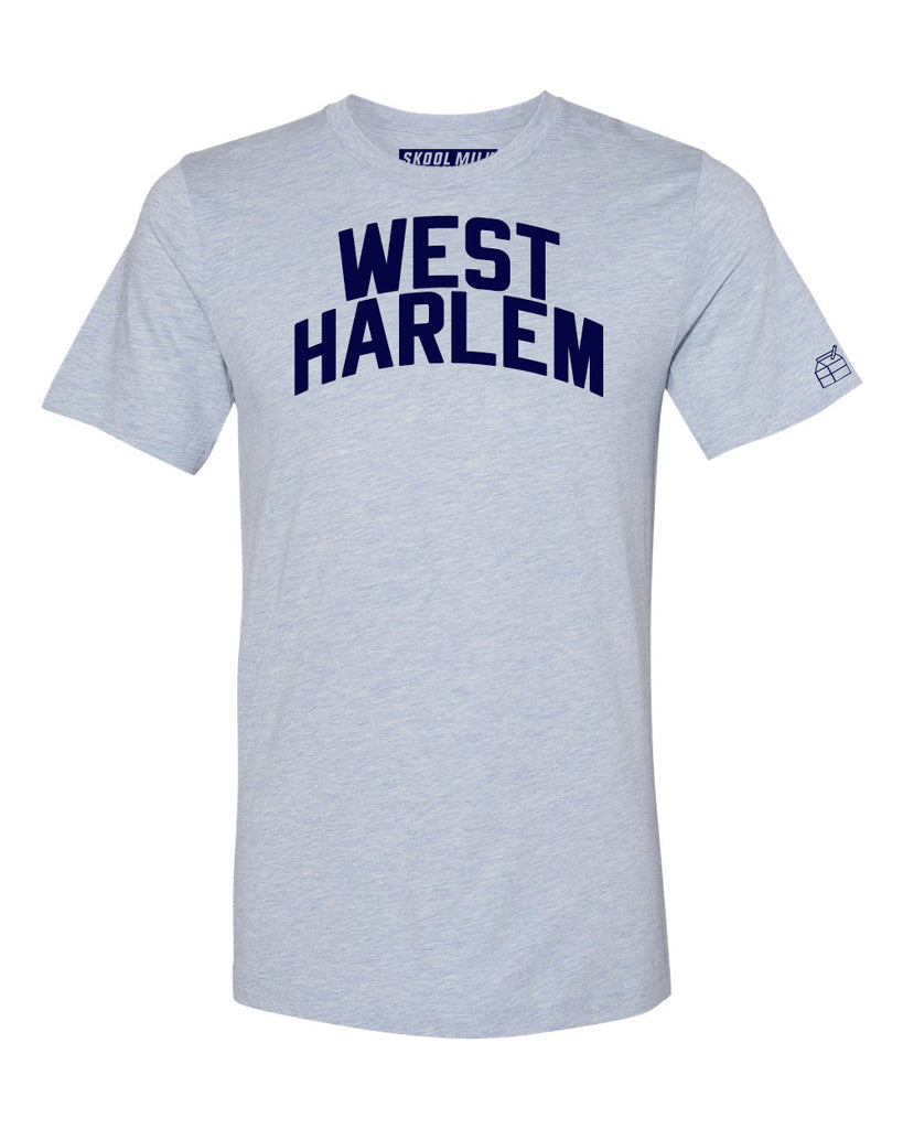 Sky Blue West Harlem T-shirt with Blue Letters