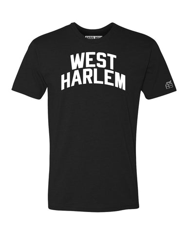 Black West Harlem T-shirt with White Reflective Letters