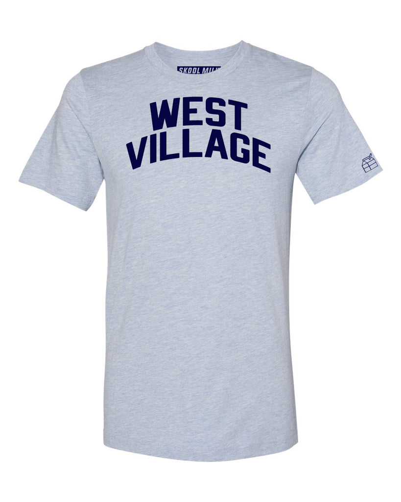Sky Blue West Village T-shirt with Blue Letters