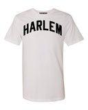 White Harlem T-shirt with Black Reflective Letters #SaltAndPepper