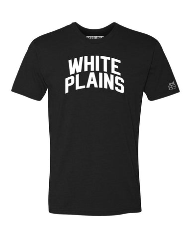 Black White Plains T-shirt with White Reflective Letters