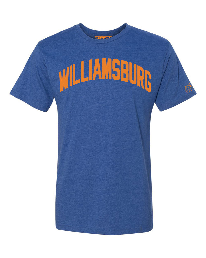 Blue Williamsburg T-shirt with Knicks Orange Letters